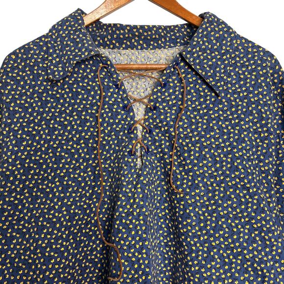 Reproduction Calico 18th 19th Century Work Shirt Calico Reenactment Historical - Picture 3 of 6